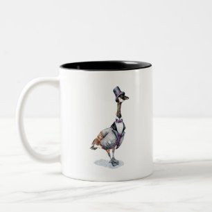 Victorianska herrn Goose i Top hat Två-Tonad Mugg