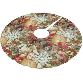 Victorianska julskatter Collage Julgransmatta Borstad Polyester
