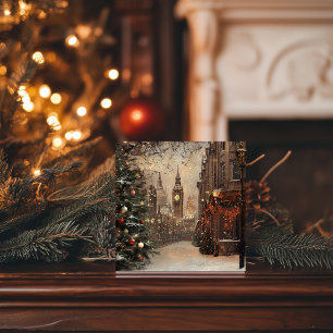 Victorianska London Vinter Jul Julkort