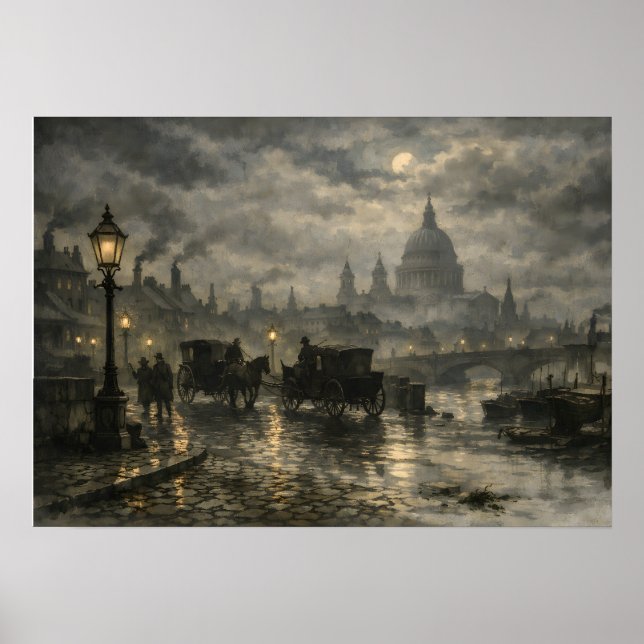 Victorianska Londonskvällar av BurnsInHell Poster (Framsidan)