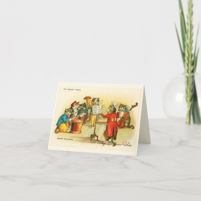 Victorianska musikaliska julkatter band Louis Wain Kort (Framsida)
