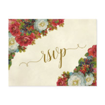 Victorianska Rosor Elegant Höstbröllop RSVP