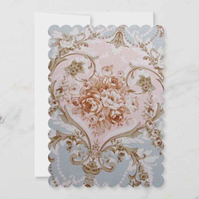 Victorianska Rosor - Inbjudningar / RSVP Antoinett (Framsida)