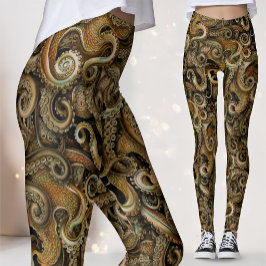 Victorianska Steampunk Bläckfisk Tentakel Leggings