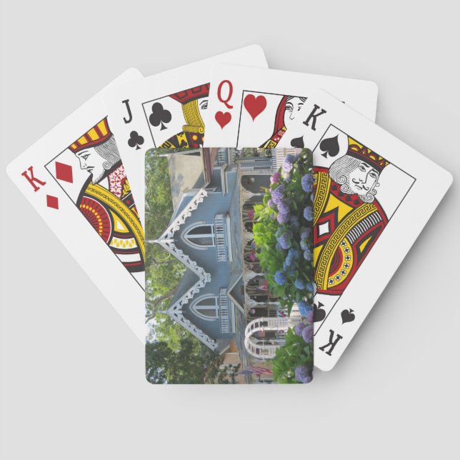 Victorianska stugan i blå - Martha's Vineyard Casinokort (Baksidan)