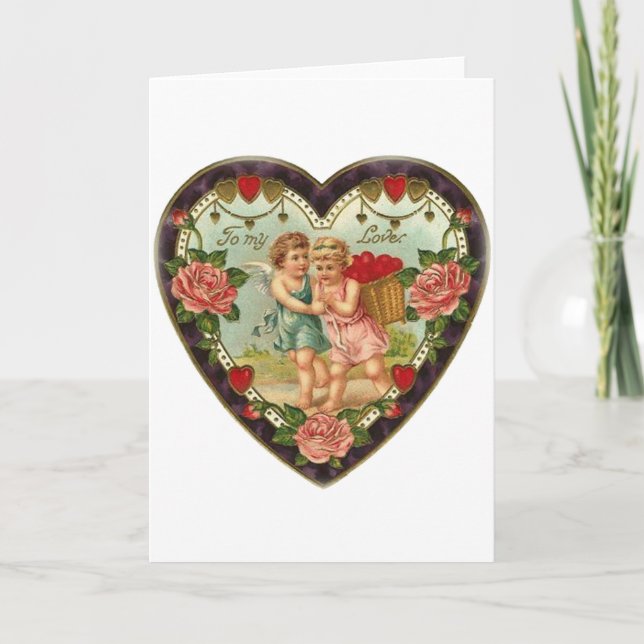 Victorianska Valentine till min Kärlek II Helgkort (Framsida)