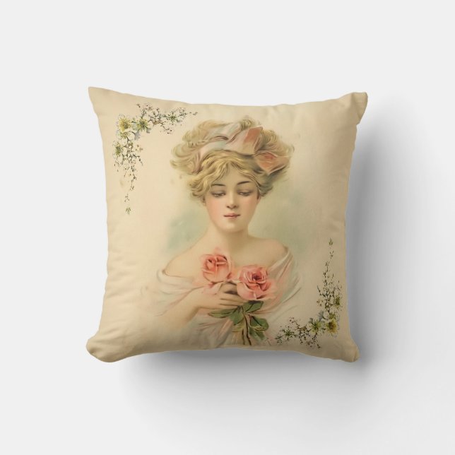 Victorianska vardagsrumsflora kudde (Framsida)