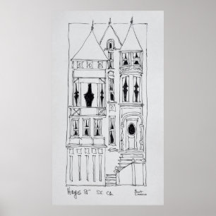 Victorianskt hus San Francisco, Kalifornien Poster
