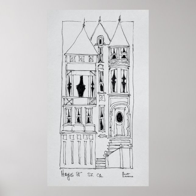 Victorianskt hus | San Francisco, Kalifornien Poster (Framsidan)