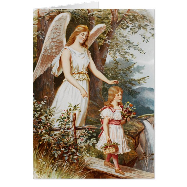 Victorianskyddsängel Hälsningskort (Framsidan)