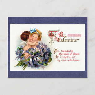 Victorianvalentin "saligheten av kyss" Cupids Helg Vykort