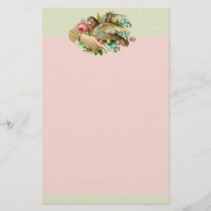 Victorianvalentinfågeln och steg brevpapper