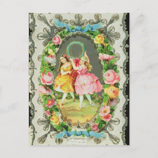 Victorianvalentinkort Helg Vykort (Framsida)