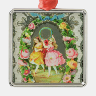 Victorianvalentinkort Julgransprydnad Metall