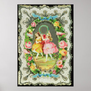 Victorianvalentinkort Poster