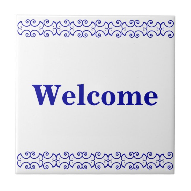 Victorianvälkomnandet undertecknar kakelplatta (Framsidan)