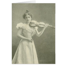 Victorianviolinist (det inre kortet för dikt) hälsningskort