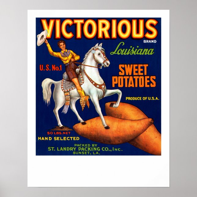 Victorious Brand Louisiana Sweet Potatis Poster (Framsidan)