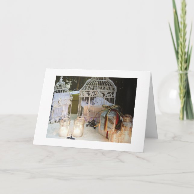 VICTORISKA FÅGLAR FÖR MÖHIPPA INBJUDAN (Framsida)