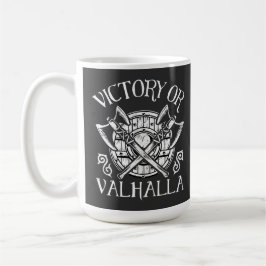 Victory eller Valhalla - Shield och Ax Kaffemugg