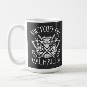 Victory eller Valhalla - Shield och Ax Kaffemugg