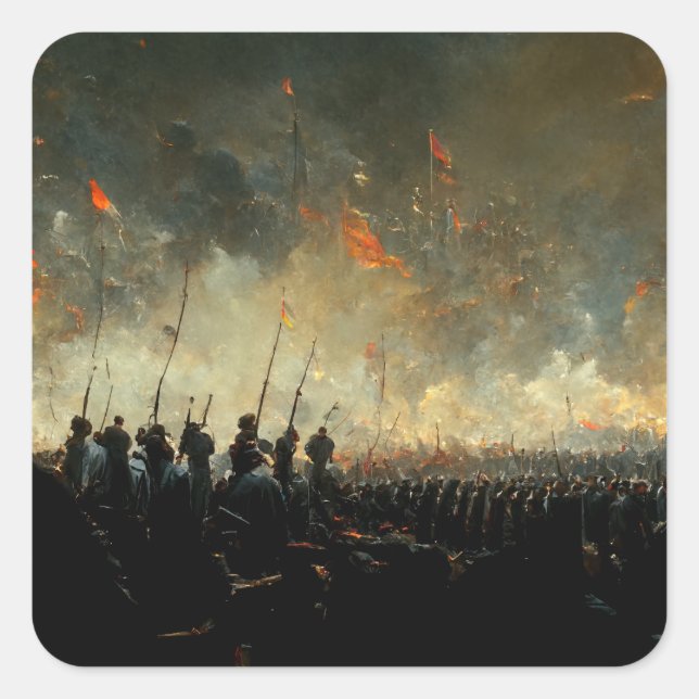Victory Fyrkantigt Klistermärke (Framsida)