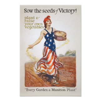 Victory Garden Liberty Sow Seeds WWI Propaganda Fototryck