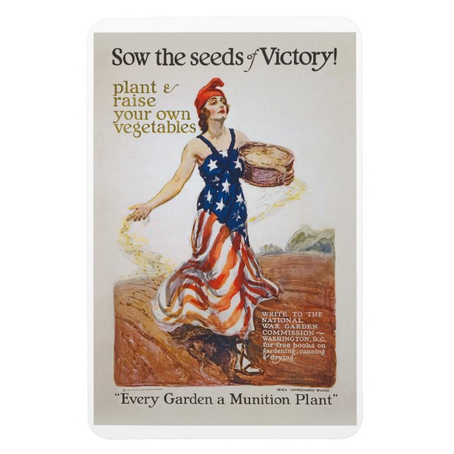 Victory Garden Liberty Sow Seeds WWI Propaganda Magnet (Vertikal)