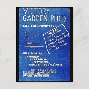 Victory Garden Plot, gratis för anställda Vykort