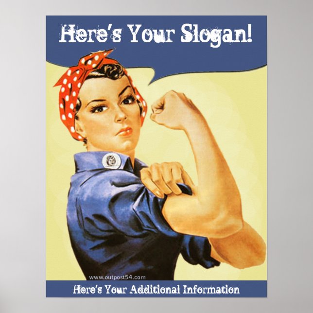 Victory Girl Rosie Riveter Anpassningsbar Poster (Framsidan)