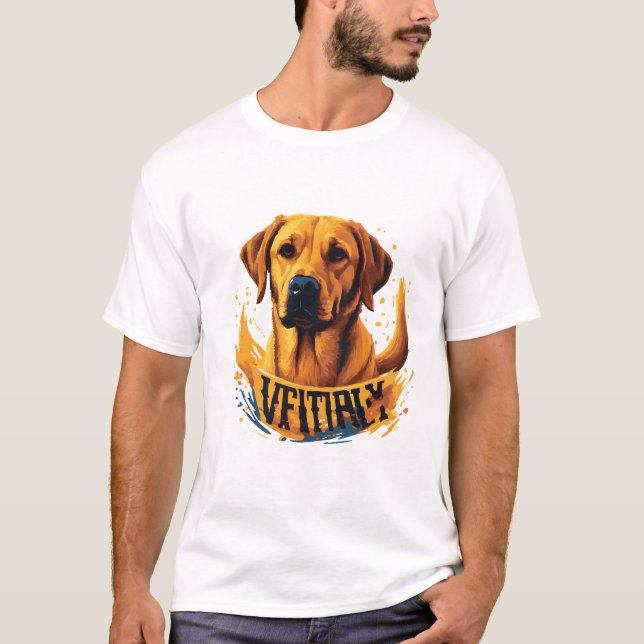 Victory Golden Labrador Dog T-Shirt (Framsida)