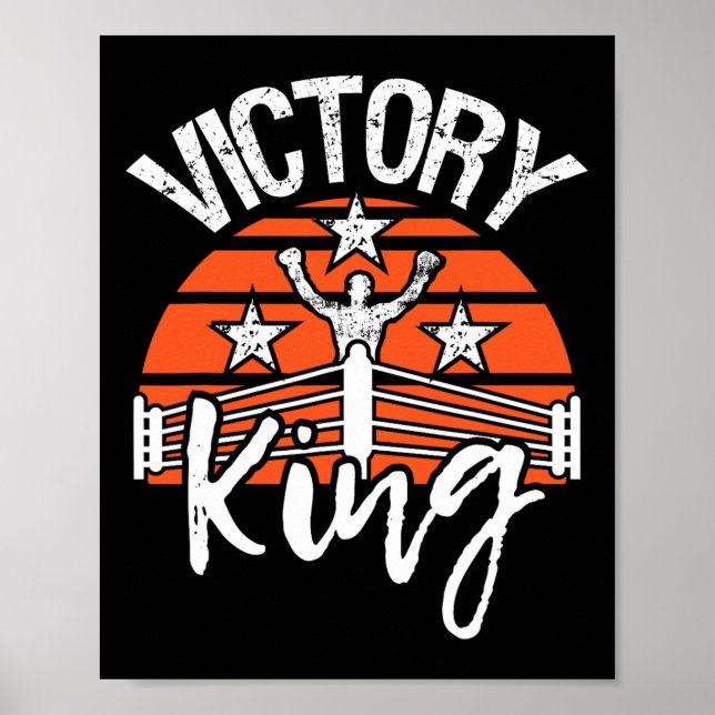 Victory King - Boxningsälskare Gymboxare Kickboxni Poster (Framsidan)