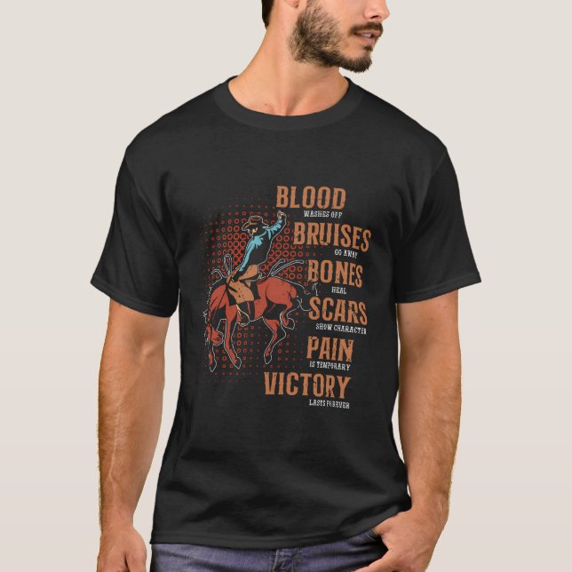 Victory Lasts Forever Cowboy Rodeo T Shirt (Framsida)