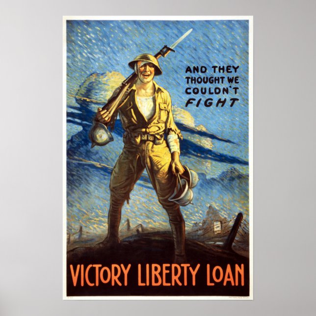 Victory Liberty Loan America Världskrig Propaganda Poster (Framsidan)