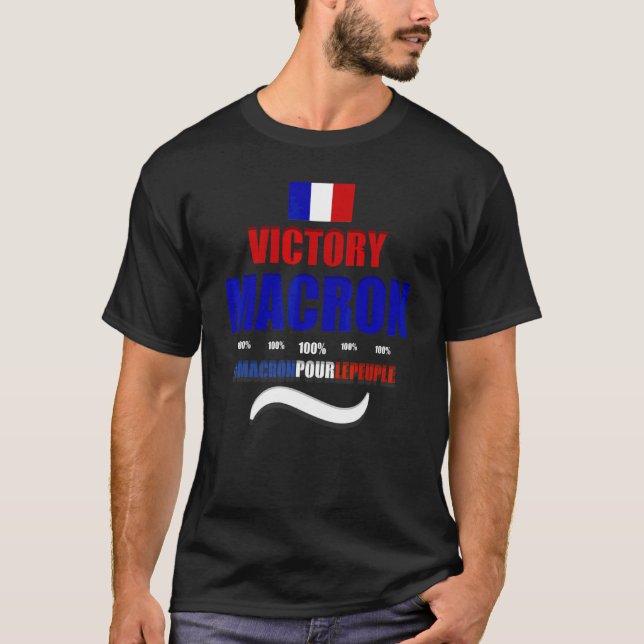 Victory Macron 2022frankrike Macron Supporters Fra T Shirt (Framsida)