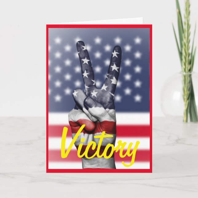 Victory, Patriotic, USAMjukt hälsningskort Kort (Framsida)