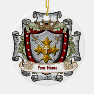 Victory Shield-efternamn Julgransprydnad Keramik