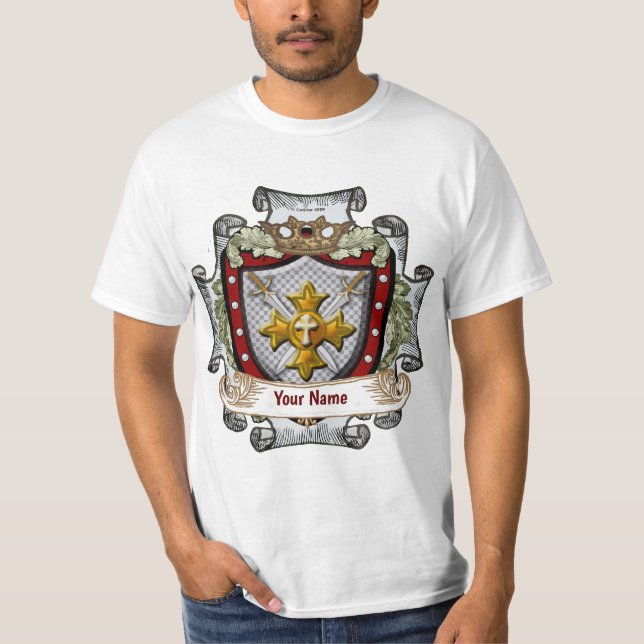 Victory Shield Efternamn t-shirt (Framsida)