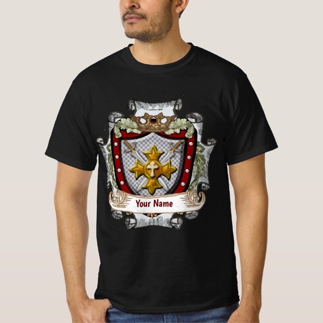Victory Shield Efternamn t-shirt (Framsida)
