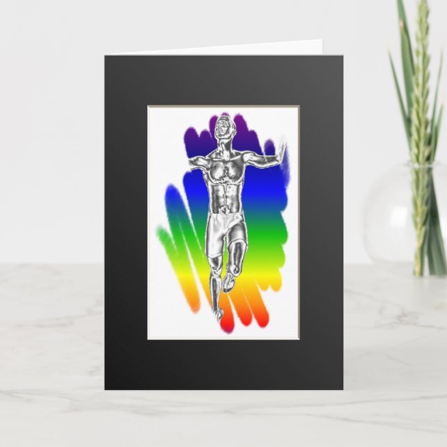 Victory Springer Rainbow Hälsning Card Kort (Framsida)