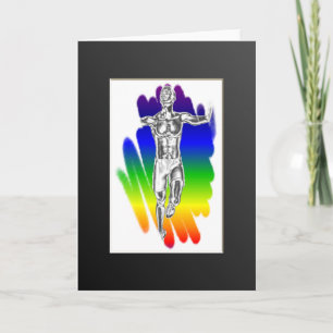 Victory Springer Rainbow Hälsning Card Kort