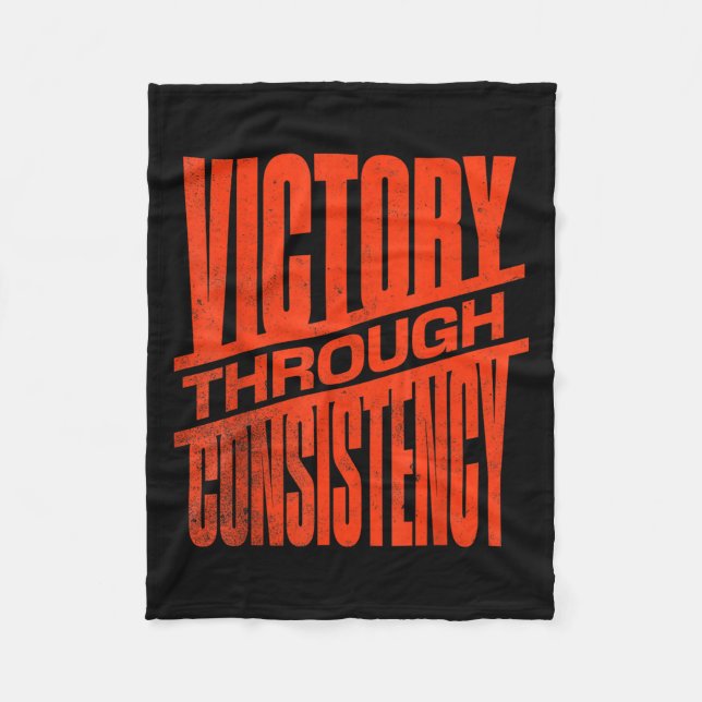 Victory Through Consistency Motivational Insration Fleecefilt (Framsidan)