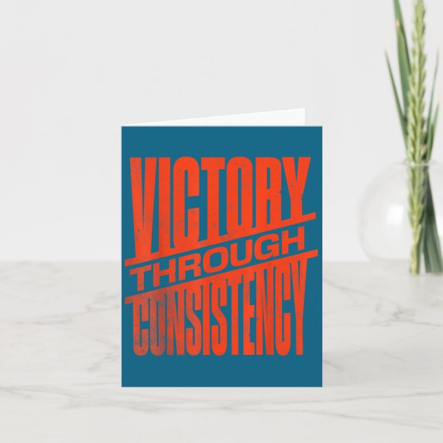 Victory Through Consistency Motivational Insration Kort (Framsida)