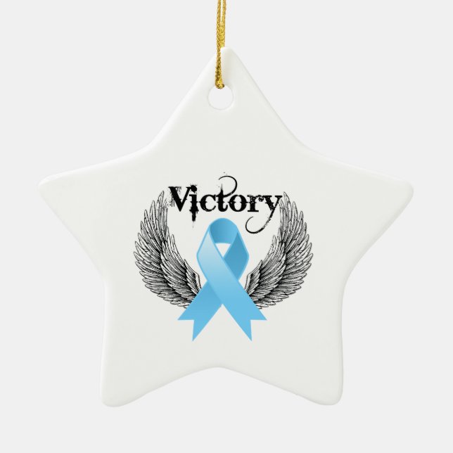 Victory Vingar - Prostate Cancer Julgransprydnad Keramik (Framsidan)