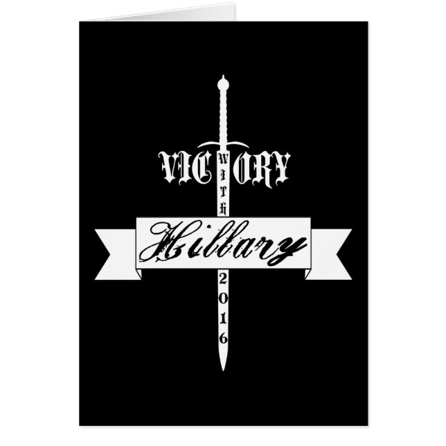 Victory with Hillary - 2016 Hälsningskort (Framsidan)