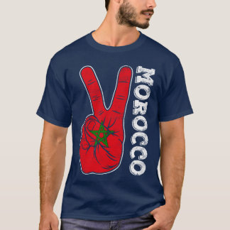 Victorywo Fingers Morocco Flag Patriotic boy T Shirt