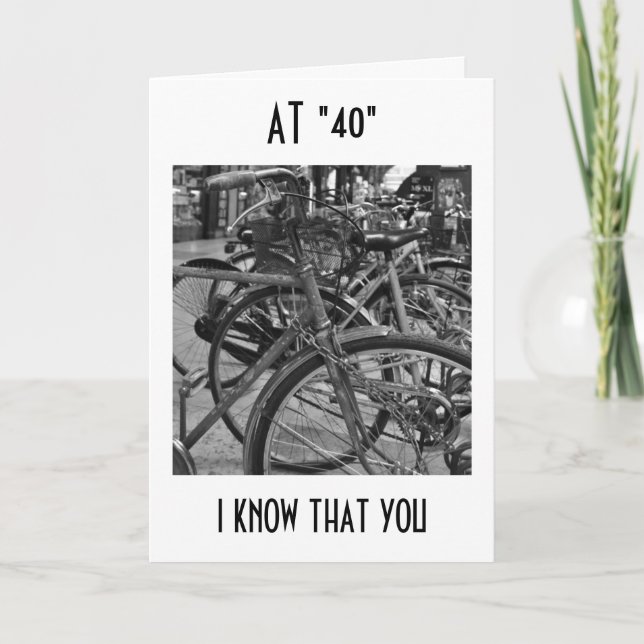 VID "40" FÅR RIDE BIRTHDAY ÖNSKEMÅL KORT (Framsida)
