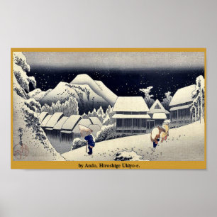 vid Ando Hiroshige Ukiyo-e. Poster