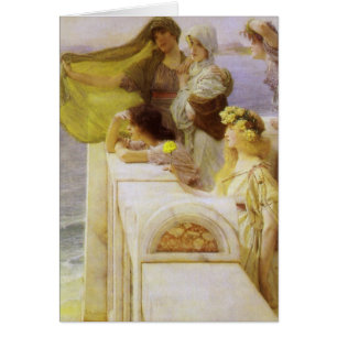 Vid Aphrodite's Cradle av Herr Lawrence Alma Tadem Hälsningskort