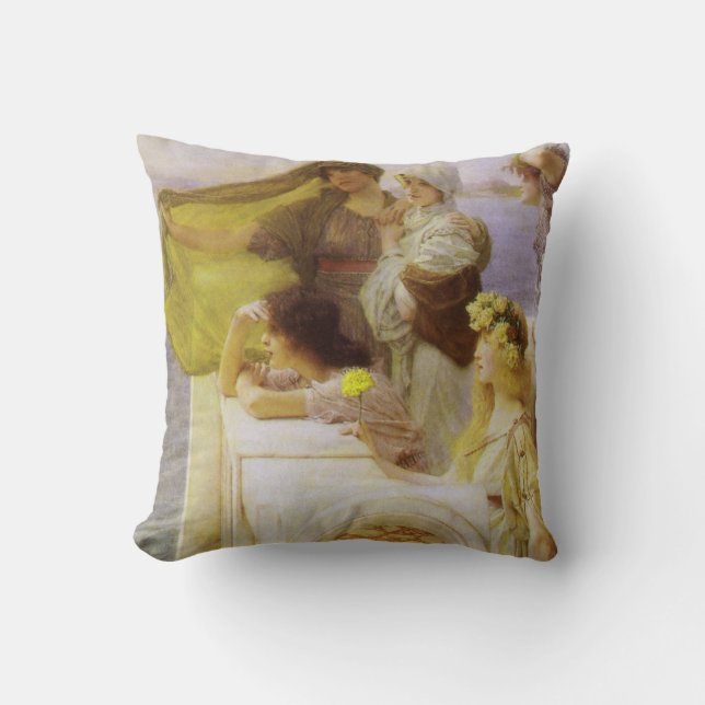 Vid Aphrodites vagga av Sir Lawrence Alma Tadema Kudde (Framsida)